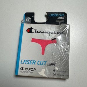 Champion Womens Laser Cut Thong Panties Size XL Pink No VPL Underwear New